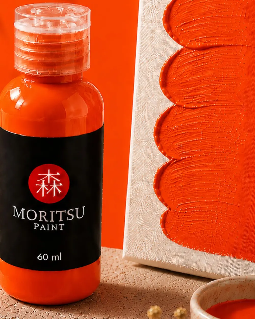 Moritsu Premium Acrylic Paint warna Cadmium Orange