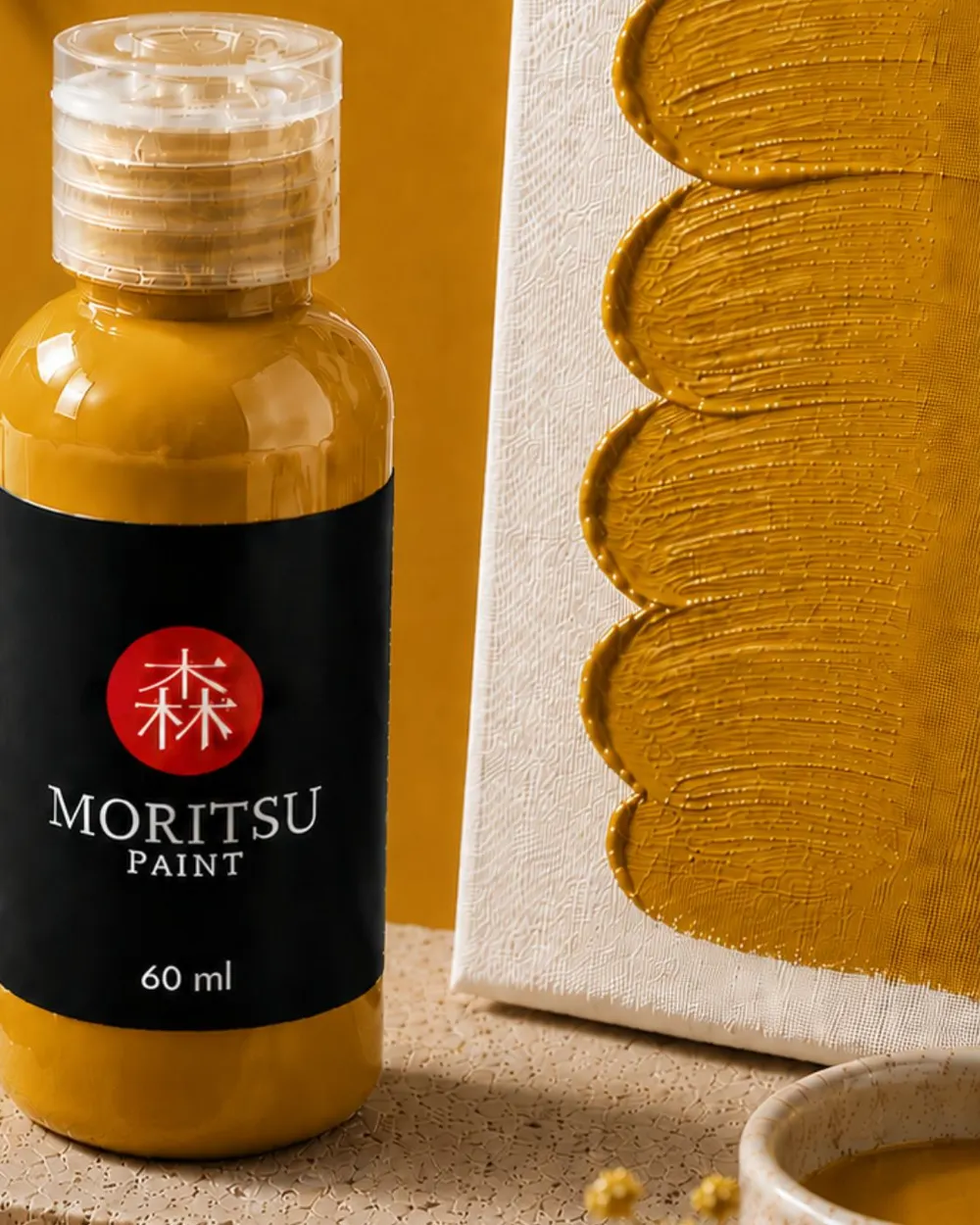 Moritsu Premium Acrylic Paint warna Yellow Ochre