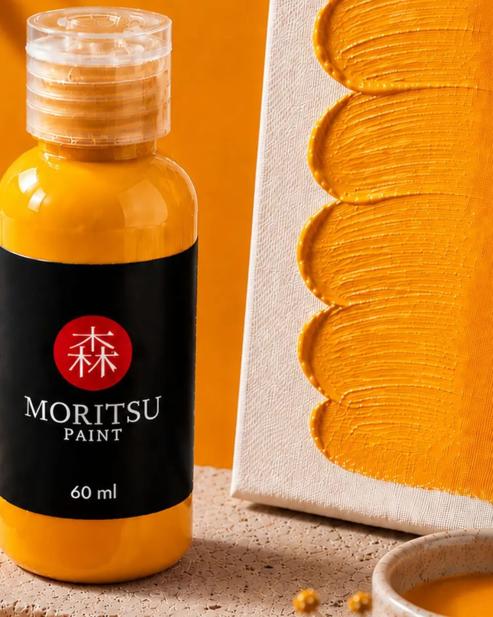 Moritsu Premium Acrylic Paint warna Yellow Red