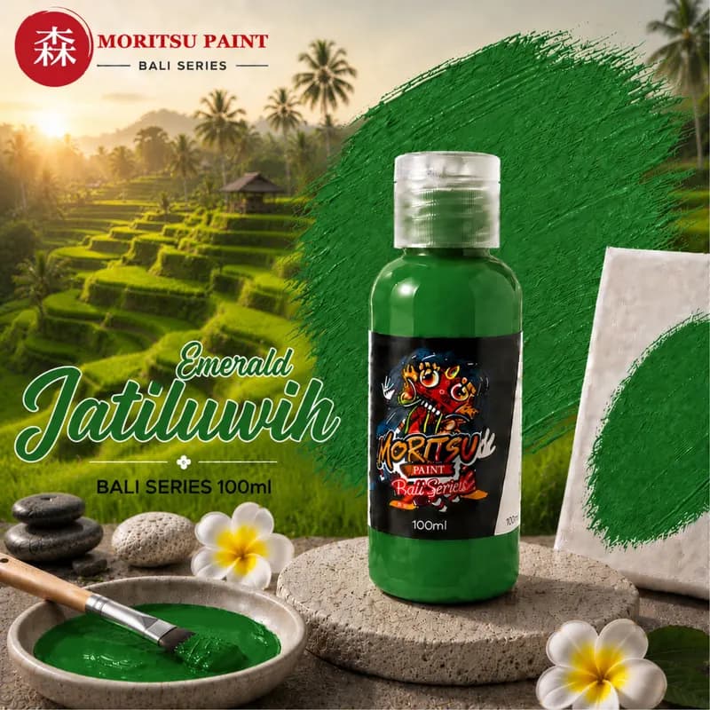 Moritsu Bali Series Acrylic Paint warna Emerald Jatiluwih