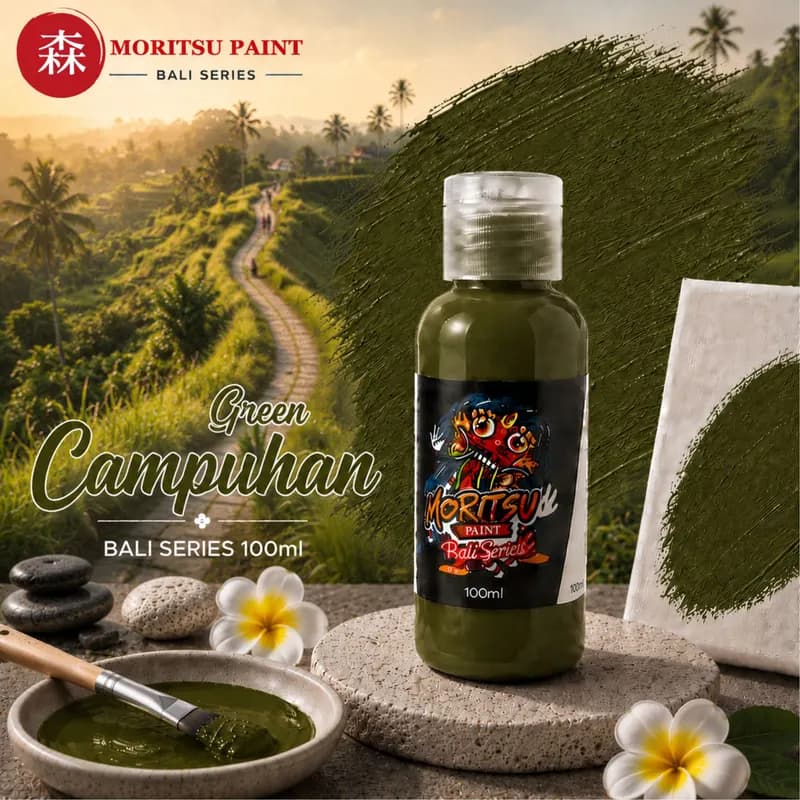 Moritsu Bali Series Acrylic Paint warna Green Campuhan