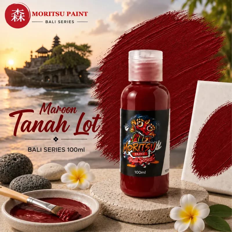 Moritsu Bali Series Acrylic Paint warna Maroon Tanah Lot